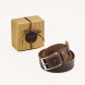 Cintura unisex in vero cuoio toscano di colore marrone con cuciture-1